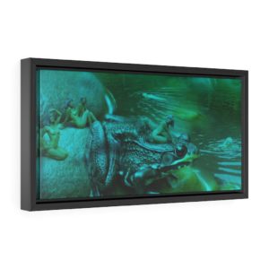 Pond Nymphs and Frog - Framed Gallery Canvas Wraps,